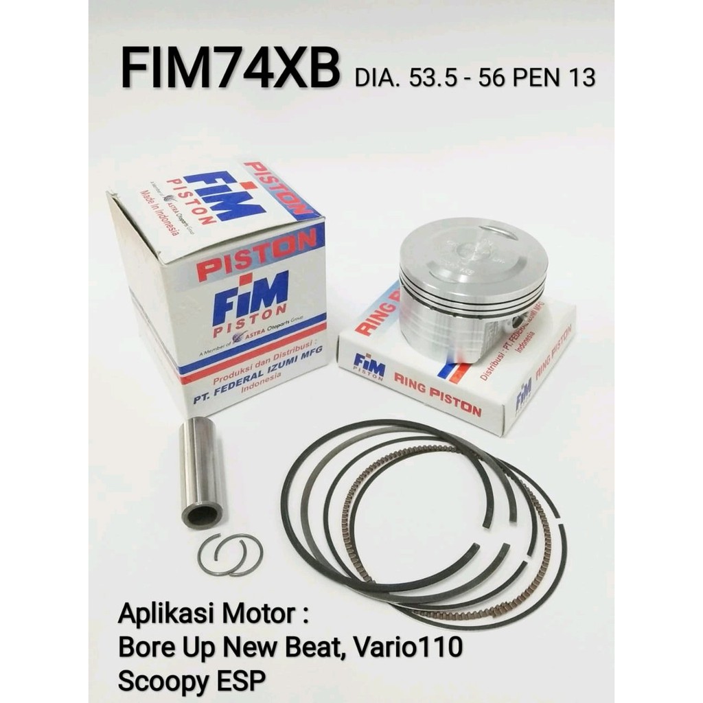 Piston Kit Atau Seher Fim74xb Diam 53 5 54 54 5 55 55 5 56 Pin Pen 13 Shopee Indonesia