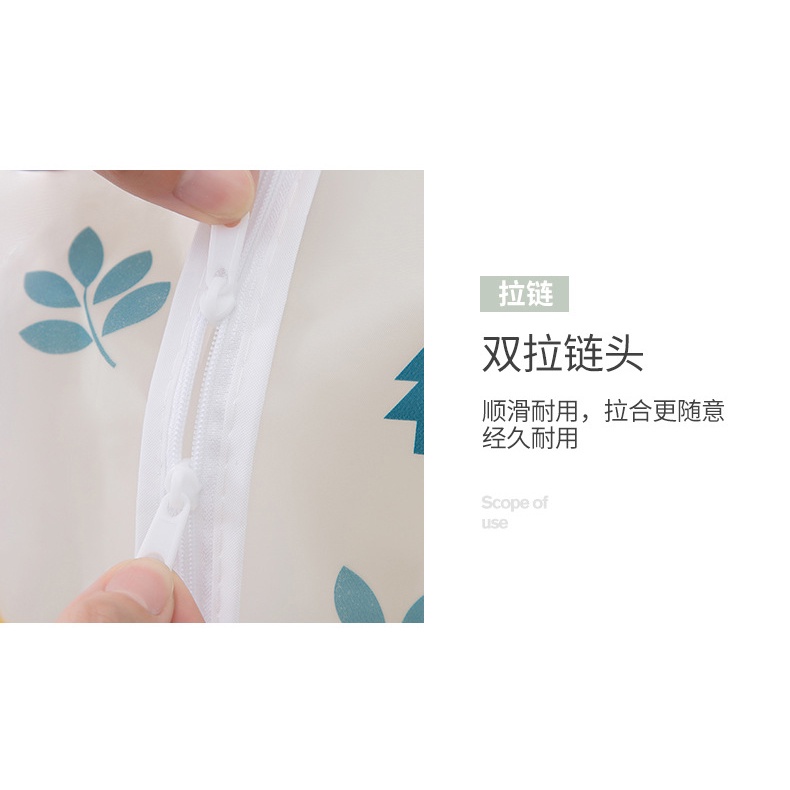 【GOGOMART】Cover Anti Debu Pakaian Dustproof Organizer 60x30x110cm - PEVA - Green Flower