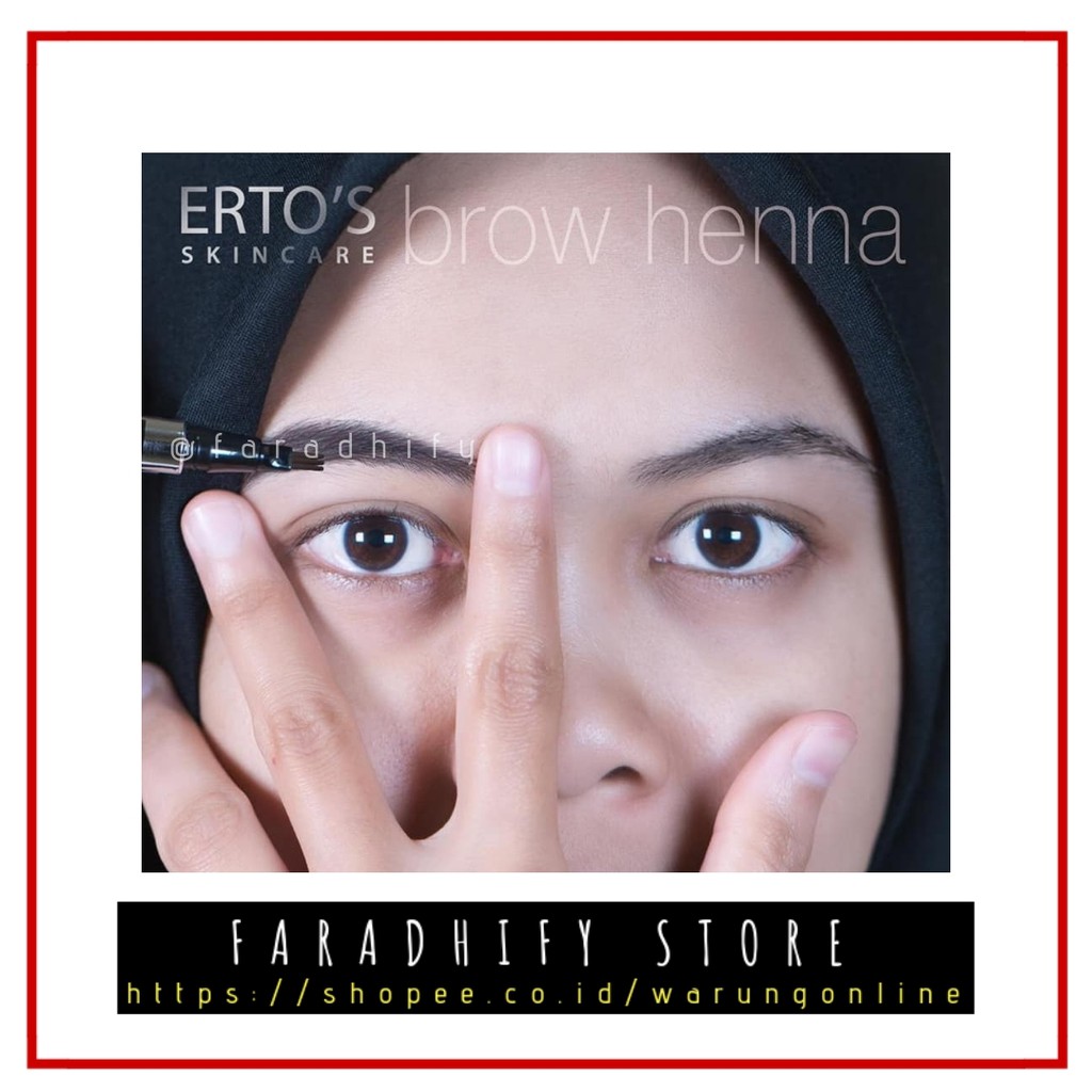 ERTOS Brow Henna Original BPOM Pensil Alis Waterproof Awet Mudah