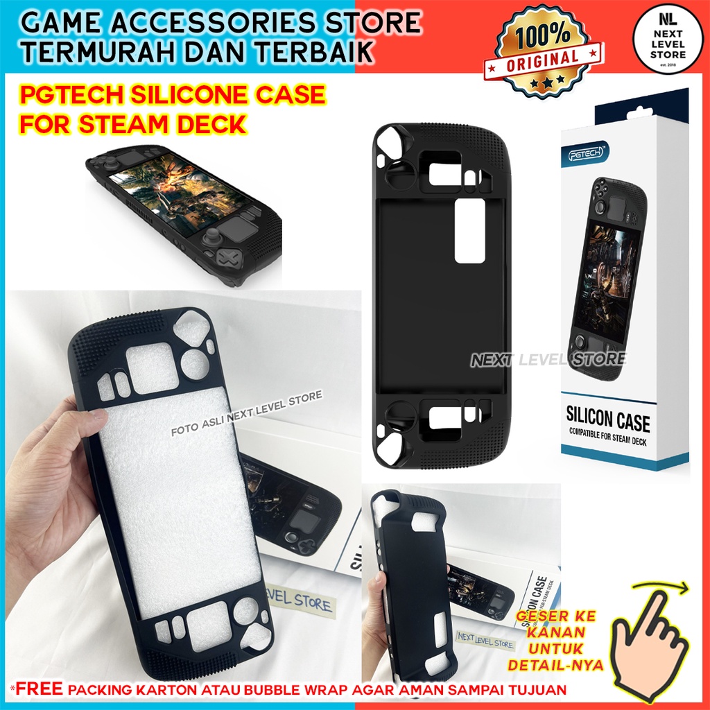 PGTech Silicone Rubber Case Steam Deck Sillicon Silikon Black Original