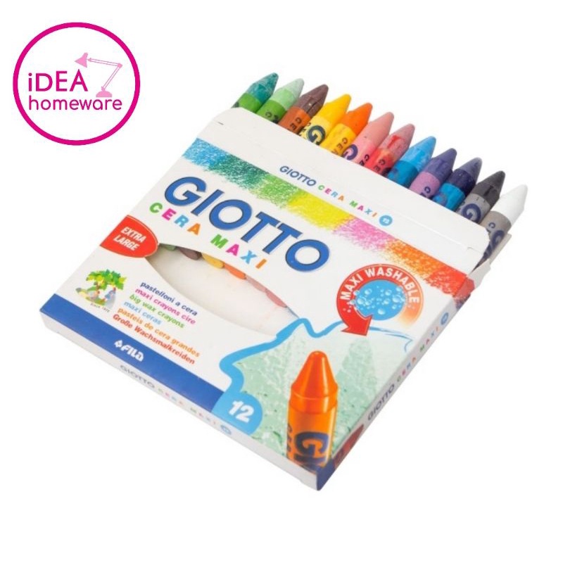 

Giotto Cera Maxi Crayon Warna 12 Warna Krayon Washable Non Toxic 291200