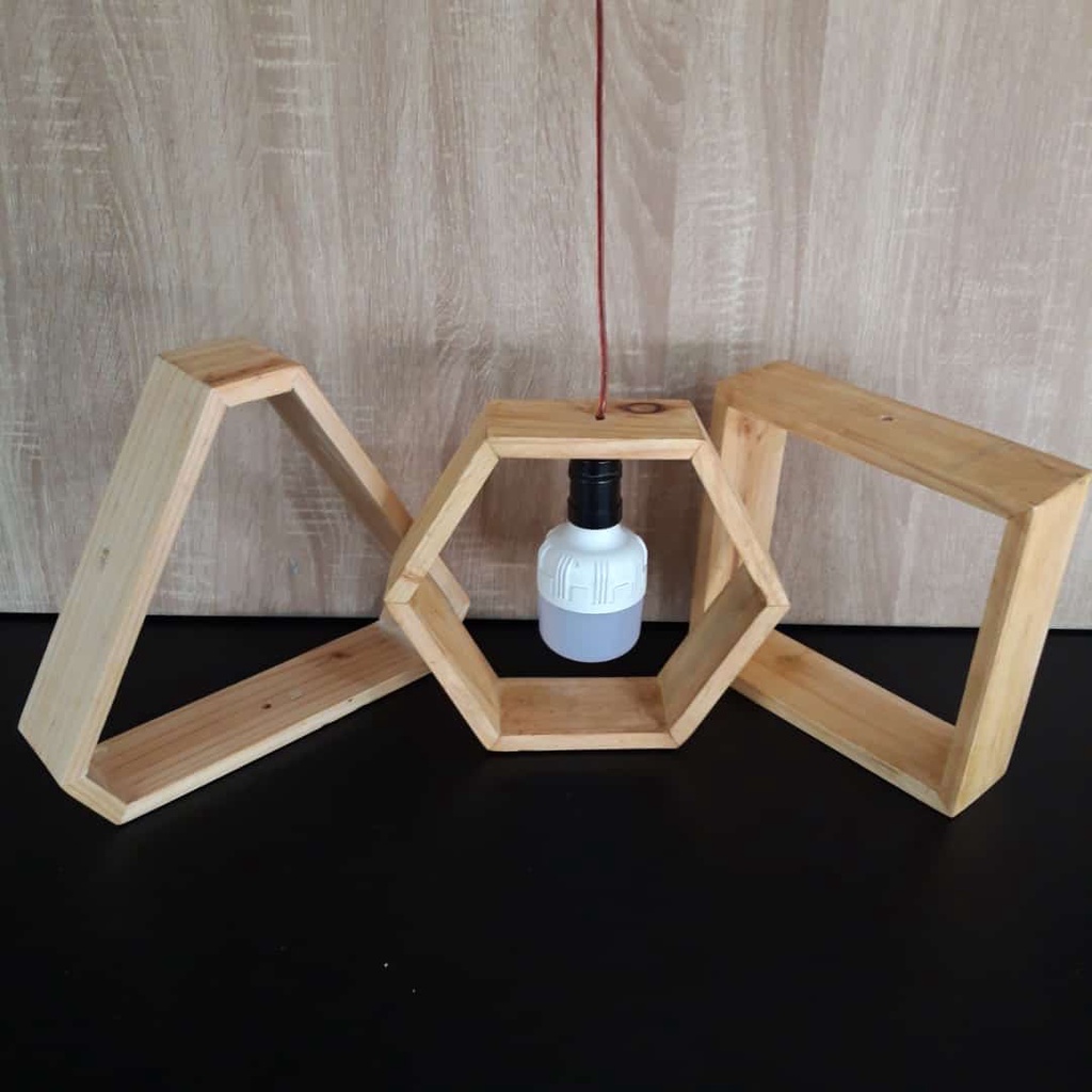 Roekre Kap Lampu Gantung / Lampu Gantung Kayu