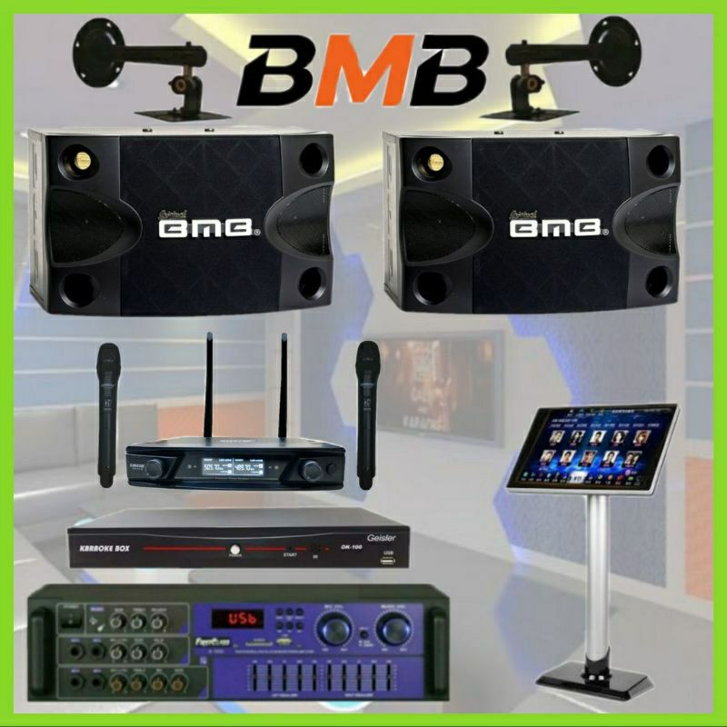 Karaoke Set BMB 8 Inch / Ampli Karaoke / Player Karaoke 40 Ribu Lagu / Touch Screen / Mic Wireless