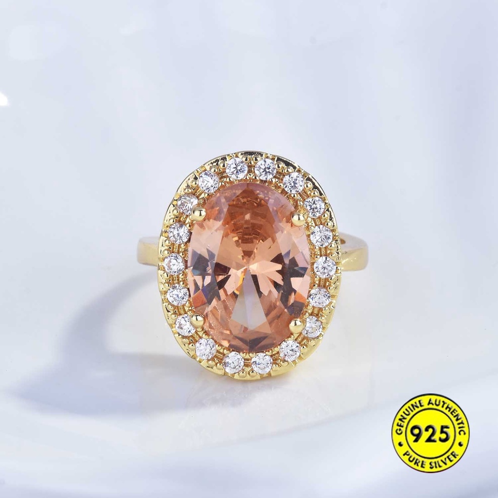 Cincin Open Ring Adjustable Lapis Emas 18k Dengan Batu Permata Morgan Warna Warni