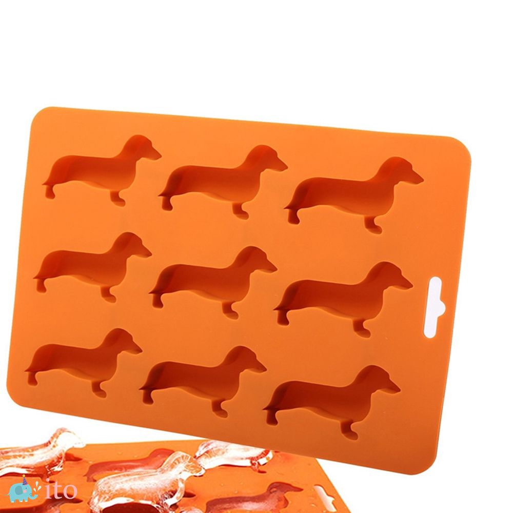 Cetakan Dengan Bahan Silikon Dan 9 Lubang Bentuk Anak Anjing Untuk