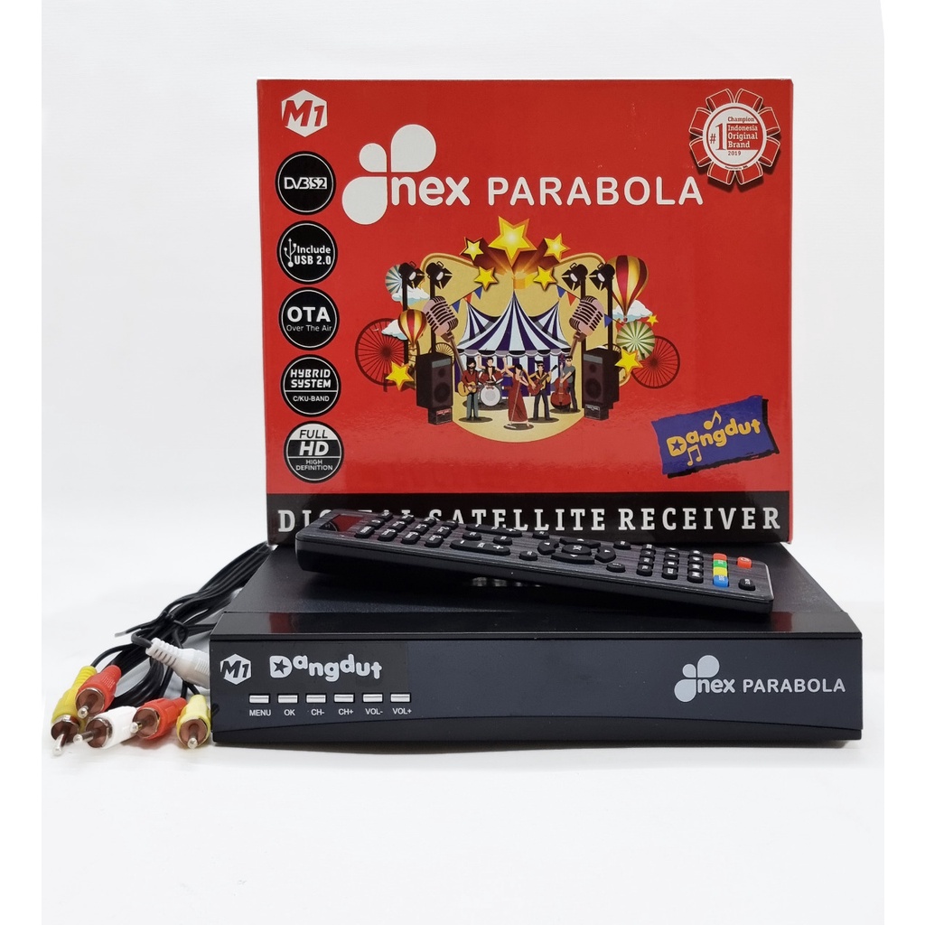 Receiver Nex Parabola Merah -  Support MNC Group (free lampu 1 pcs)