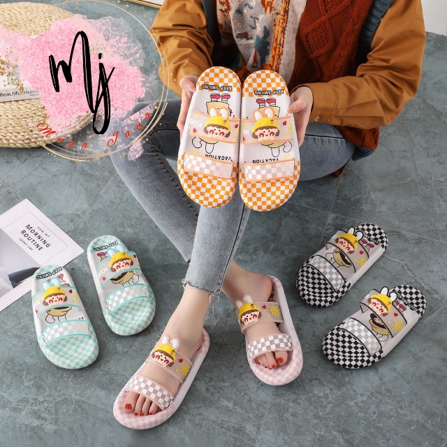 sandal wanita fashion jelly import sendal perempuan flat selop