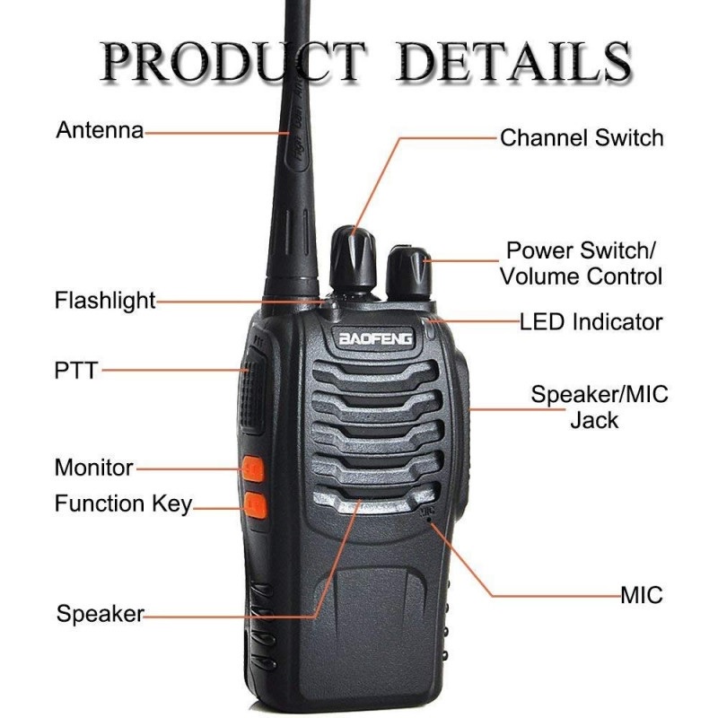 BAOFENG BF-888s - Single UHF Radio Walkie Talkie - Set Isi 2pcs