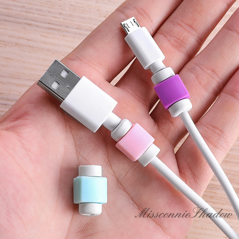 5pcs Pelindung Kabel Data/Charger Usb Untuk Iphone/Samsung/Oppo/Vivo/Xiaomi