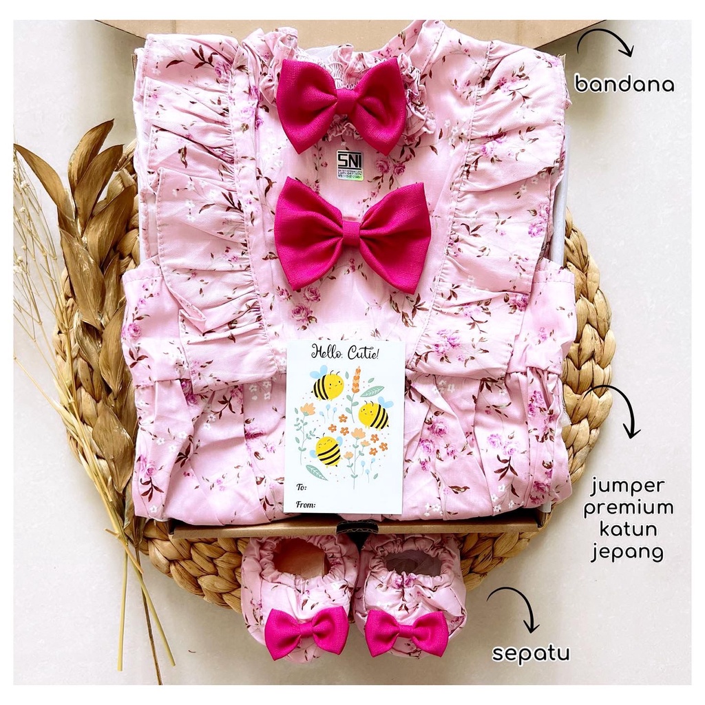 HAMPERS LAHIRAN SAKURA / TALITHA GWEN AILEEN / GEMPITA / TSUM / ALEXA / CLAIRE B / AILOVE Baju Setelan Jumper Bunga Bandana Sepatu Pergi Lucu Fashion Anak Bayi Perempuan Cewek Terlaris mia