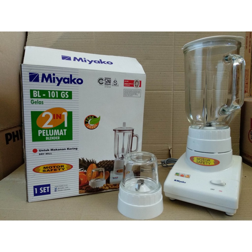 Blender Kaca / Blender Serbaguna / Blender Miyako 2 IN 1 Kaca BL-101 GS