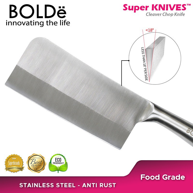 Cleaver Chop Knife Bolde Super Knives Titanium Pisau Dapur