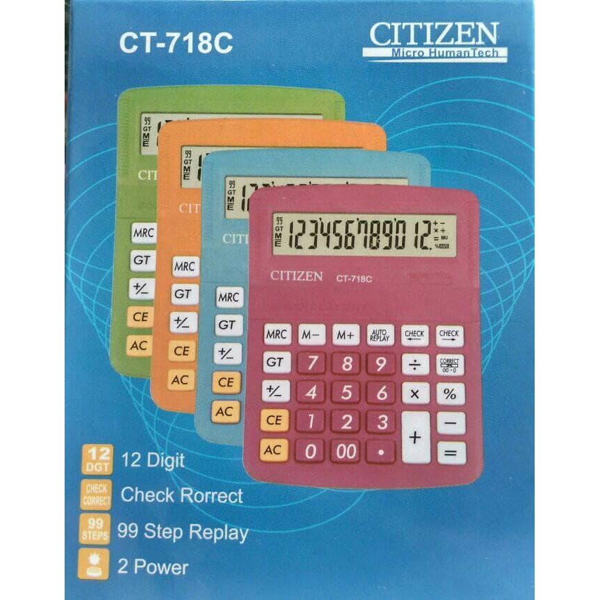 

Termurah Kalkulator Citizen Warna Warni CT-718C - Hitam Mantul