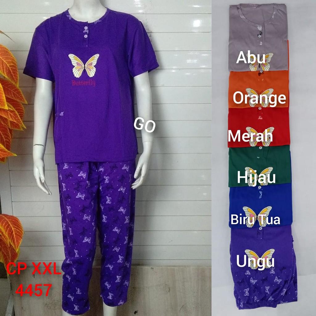 gof A BOBO BABYDOLL CP JUMBO Dewasa Setelan Baju Tidur Busui Celana Panjang Lengan Pendek Piyama