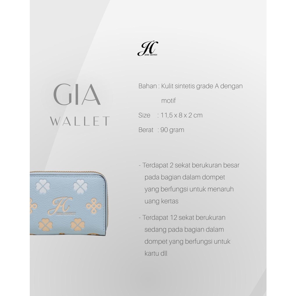 Jimshoney Gia Wallet - Dompet Kartu Cewek Dompet Mini Wallet Cardholder Jims Honey Original JH Terba
