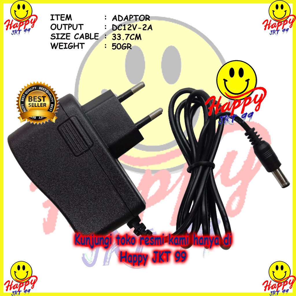 [ HAPPY JKT 99 ] ADAPTOR 12V 12 V 2A 2 A ORIGINAL