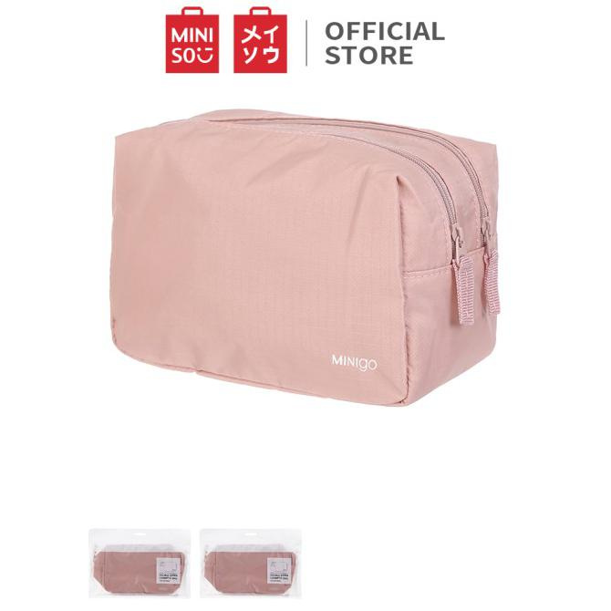 Diskon Miniso Minigo Tas Kosmetik Portable Ritsleting Ganda (Merah Muda) Murah