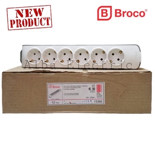 Jual Stop Kontak 6 Lubang BROCO Model Miring Slanting Type Tanpa Kabel ...