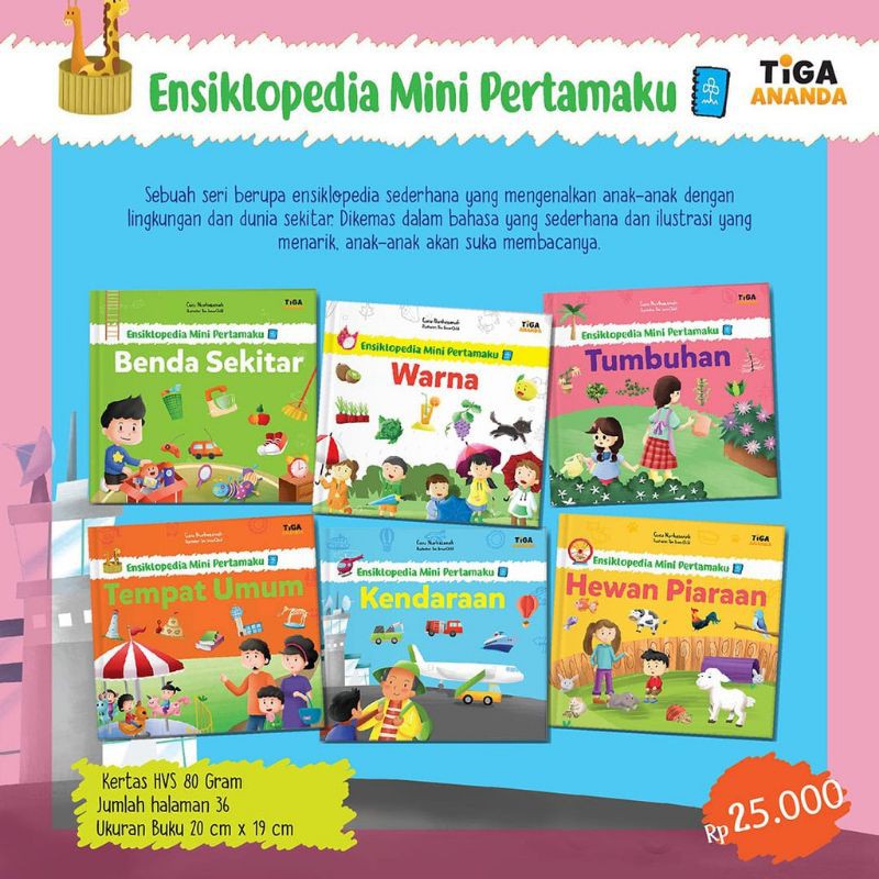 Ensiklopedia Mini Pertamaku Benda Sekitar/Warna/Tumbuhan/Tempat Umum/Kendaraan/Hewan Piaraan