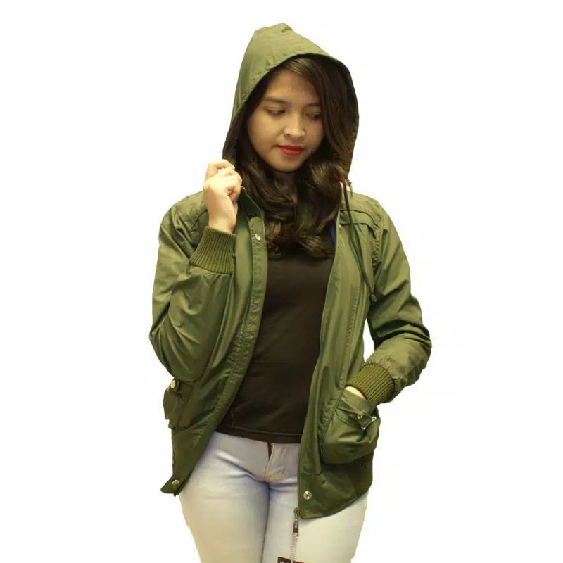 JAKET PARASUT CASUAL REBEL ID HIJAU ARMY