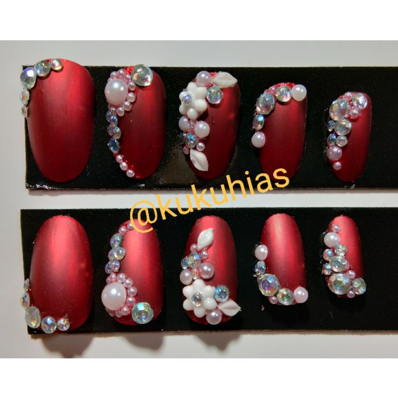 

KukuHias Wedding handmade full dekorasi warna merah isi 10-12pcs free lem