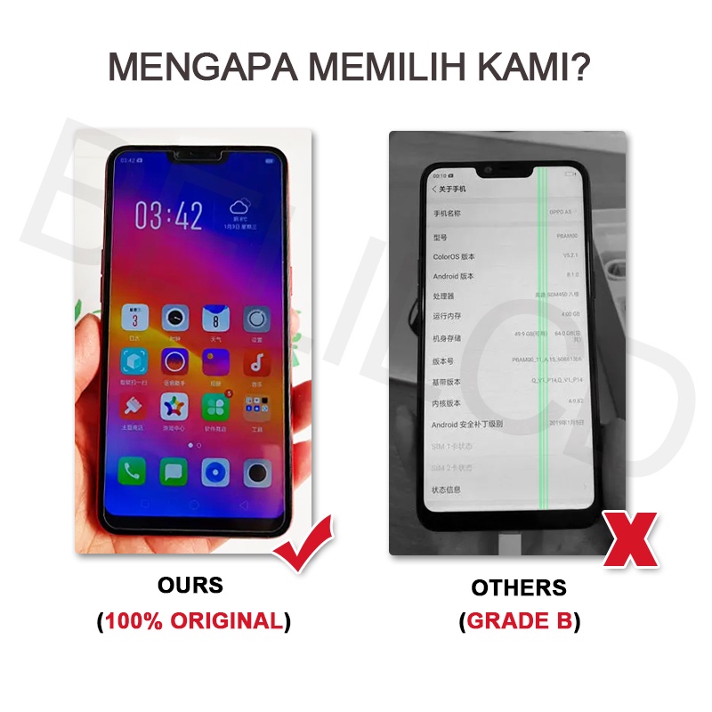 [ORIGINAL] LCD VIVO Y91 Y91C Y95 Y93 Fullset Touchscreen Y91i Y93S Y1S U1 ORI Touch Screen Digitizer Layar Sentuh Versi Tinggi