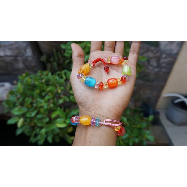 Gelang Kristal Warna Warni / Gelang Anak / gelang aksesoris