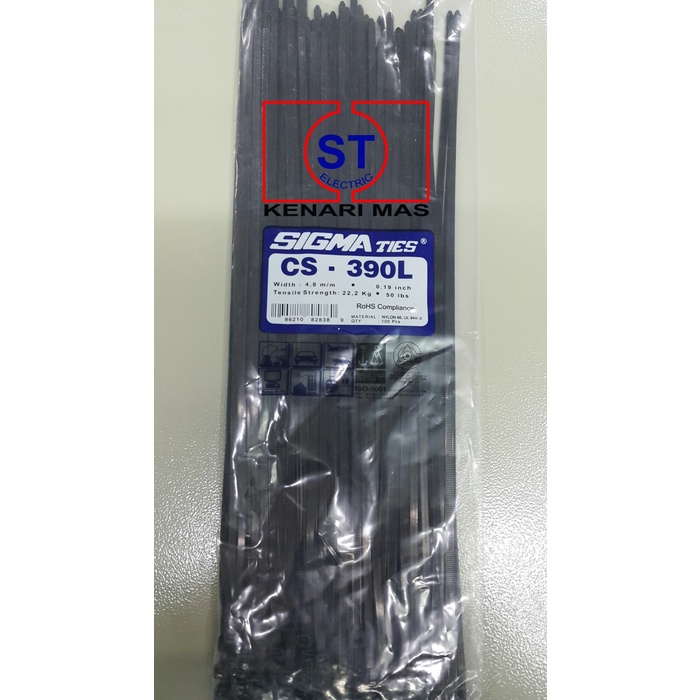 

READY Kabel Ties / Kabel Tis / Cable Tie CS 390 L HITAM 40 cm SIGMA BERKUALITAS