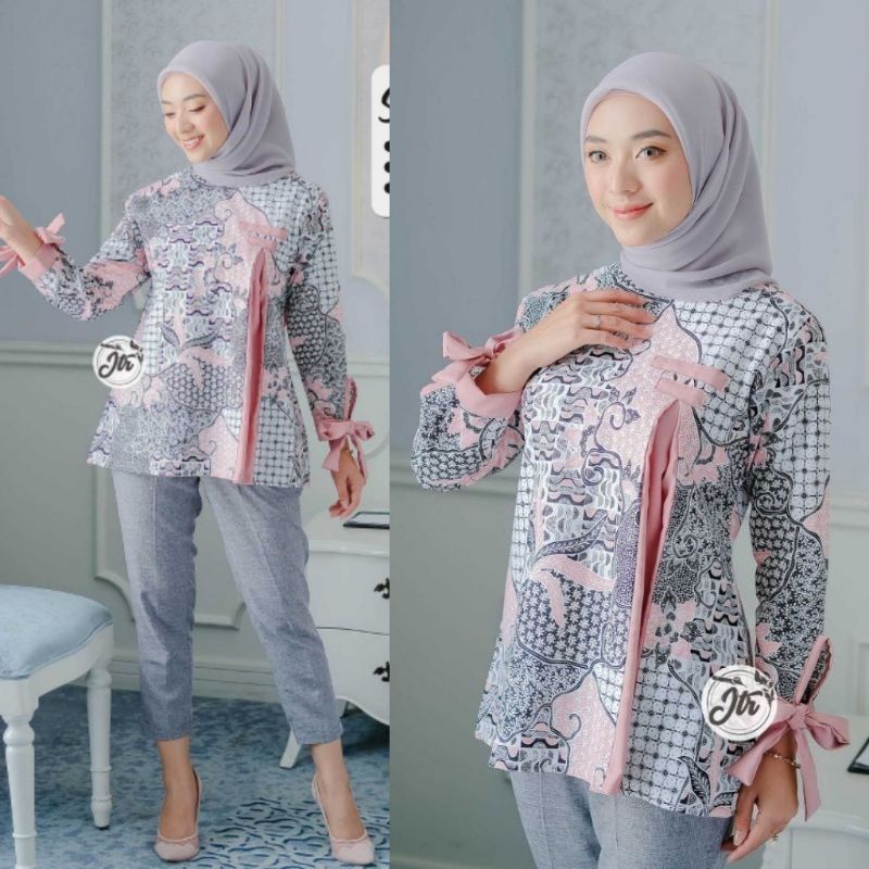 Maura Couple - Sania Ruffle Batik Couple Ori Ndoro Jowi DNT Garansi Termurah Shopee-Shakira pink