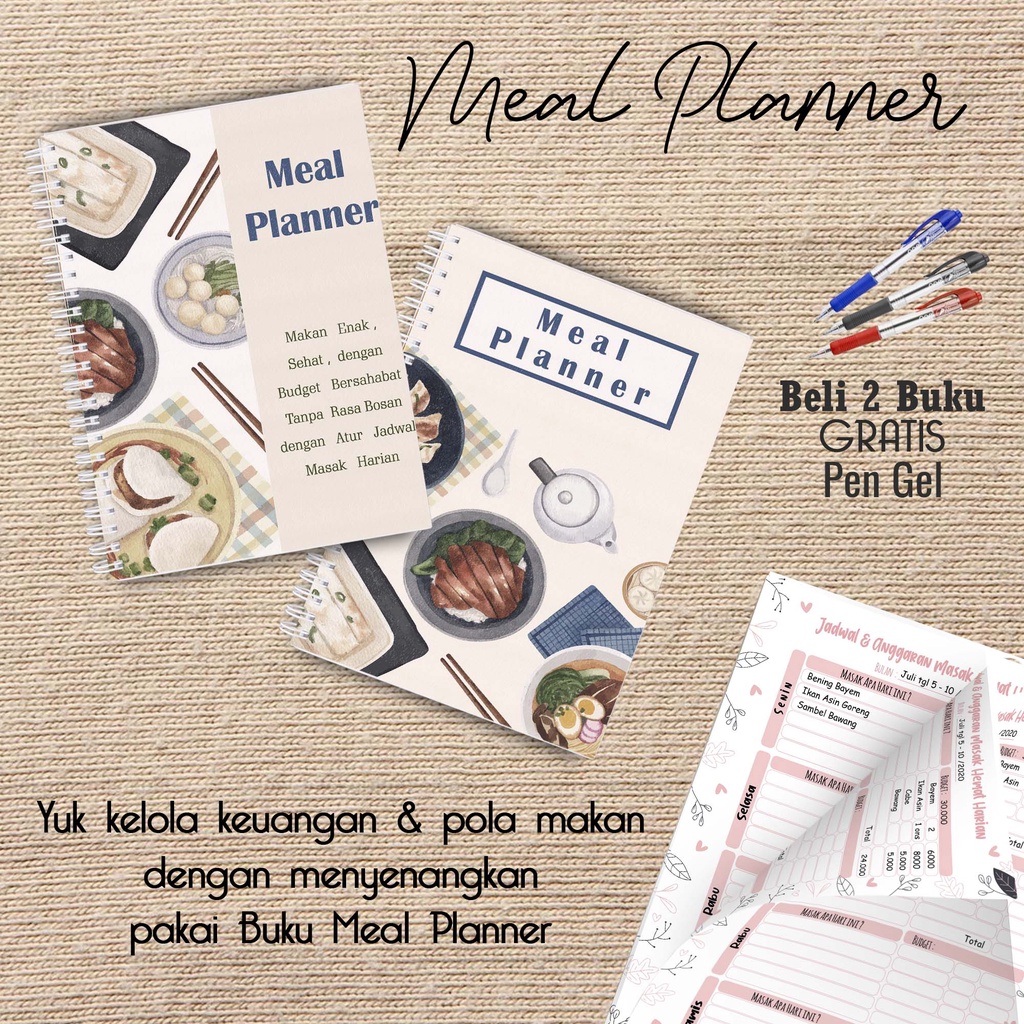 

Hanabi Meal Planner / Jadwal Menu Hemat Harian Beli 2 Buku Gratis Pen Gel Kode MP04