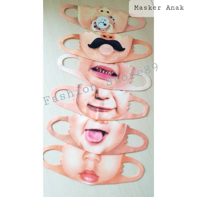 Ready siap kirim masker kekinian wajah anak masker custom wajah masker anak import bestseller halus