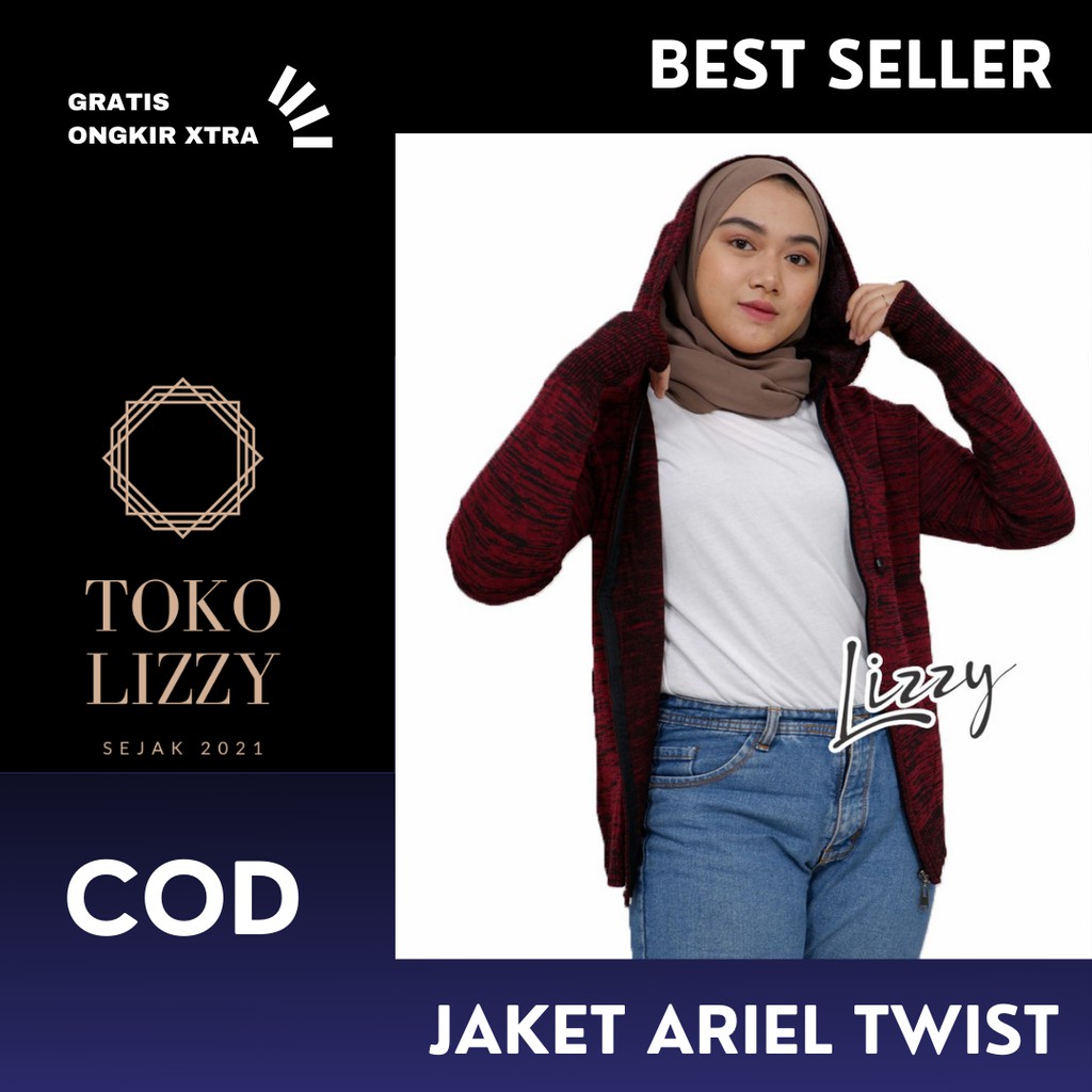 JAKET SWEATER ARIEL TWIST RAJUT RESLETING SWETER WANITA HANGAT TEBAL KNIT BAJU CEWEK LUARAN KEKINIAN