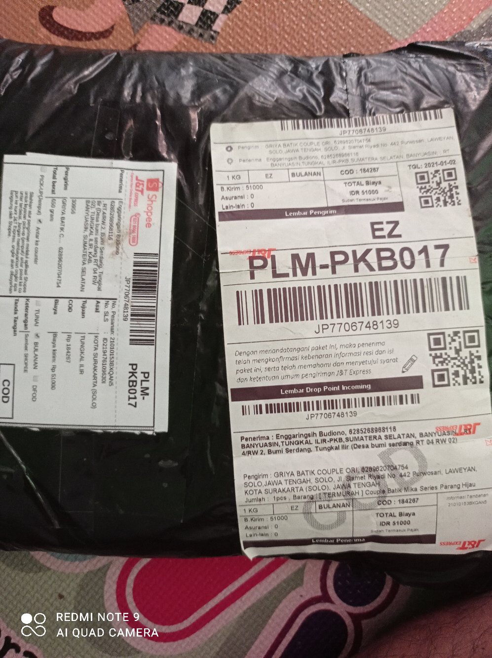 [ Termurah ] Couple Batik Mika Series Parang Hijau Pita Cassandra Nirmala Free Selendang