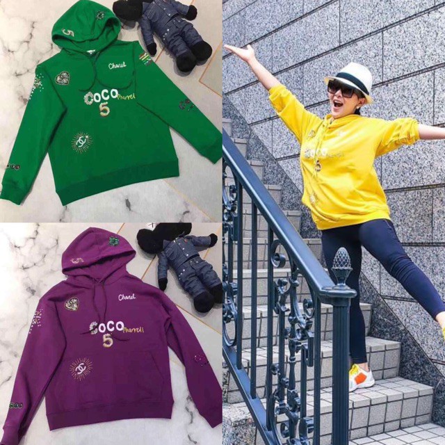 KOREA RAJUT LUCU HITAM BIRU LANGIT UNGU / Hoodie COCO Chanel import syahrini