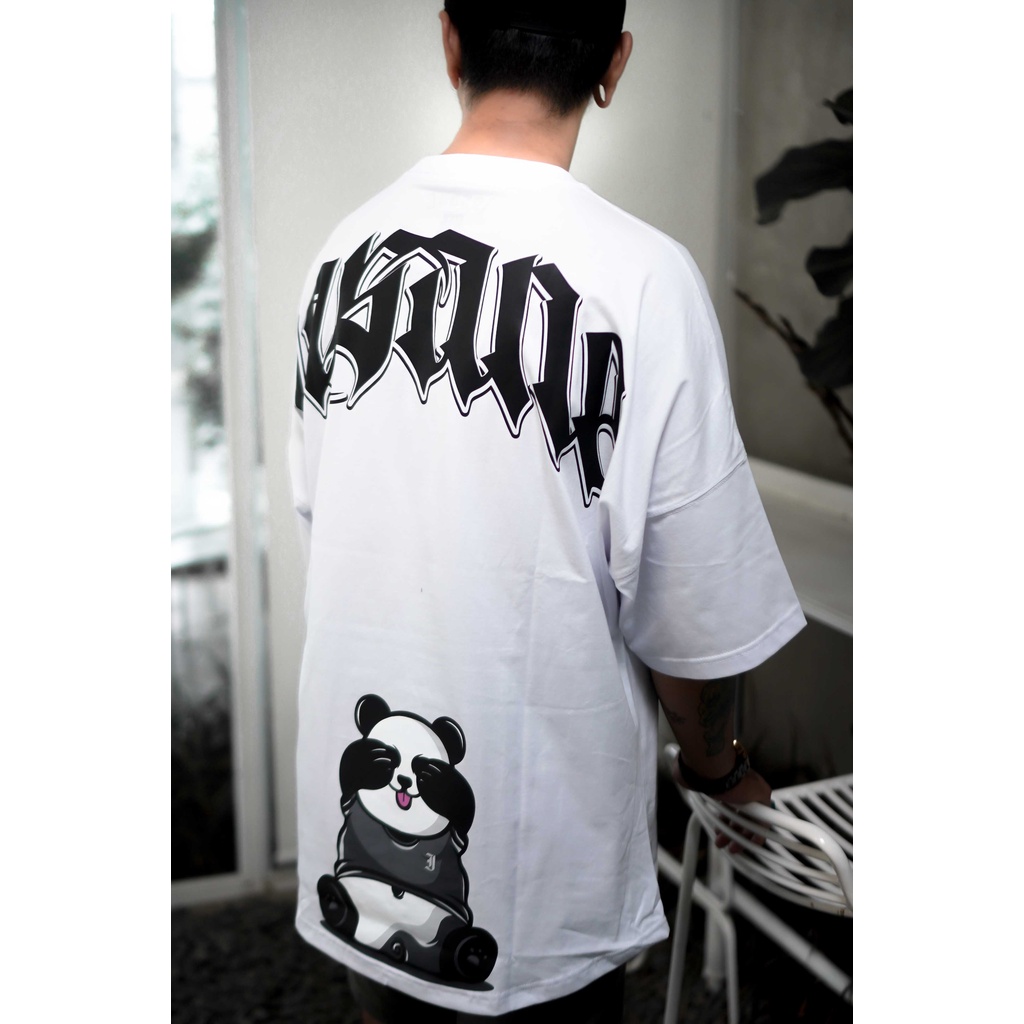 kaos oversize Insane Panda Putih combet 24sl insane wardrobe