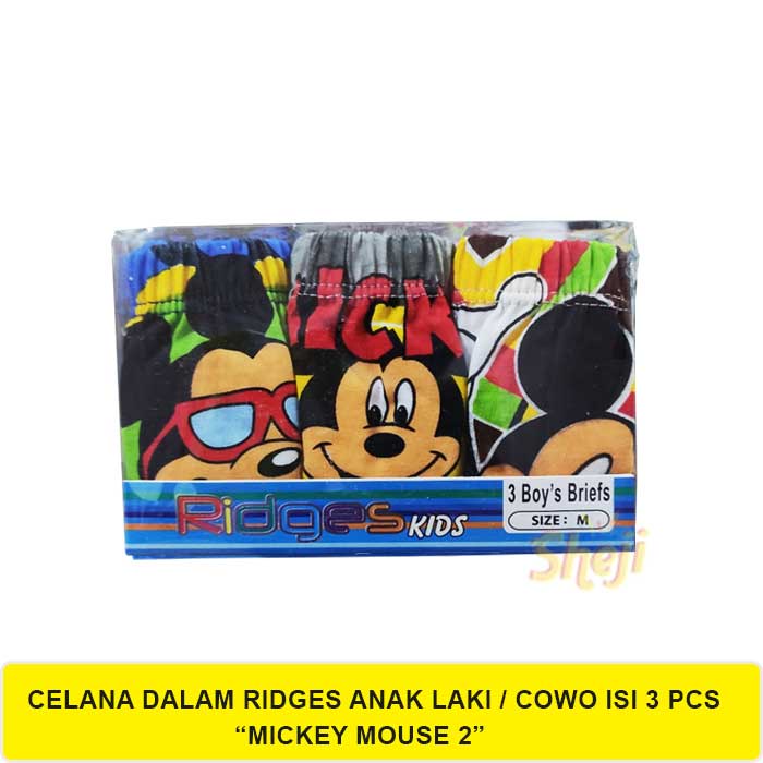 CELANA DALAM RIDGES ANAK COWO / LAKI-LAKI &quot;NEW MICKEY MOUSE&quot; ISI 3 PCS