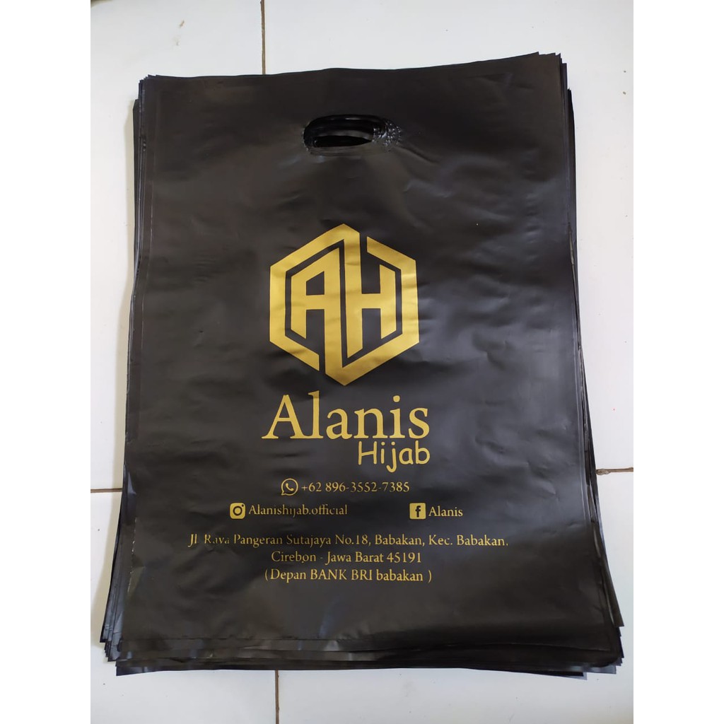 PLASTIK PACKING PLONG SABLON GOLD UK 35X45 FREE DESAIN