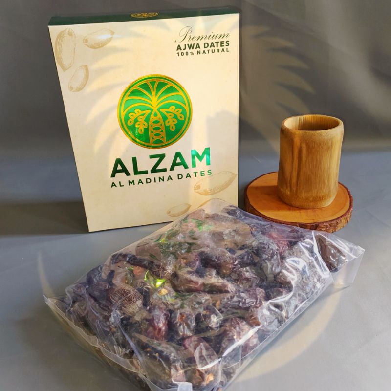 Premium Ajwa Dates 1KG 100% Natural Buah Kurma Ajwa ALZAM [ Promo Spesial Shopee ] Manis Lezat Halal Biidznillah