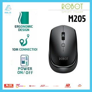 Mouse Wireless Bluetooth Robot M205 2.4G 800 - 1600DPI Receiver USB Garansi Original Resmi