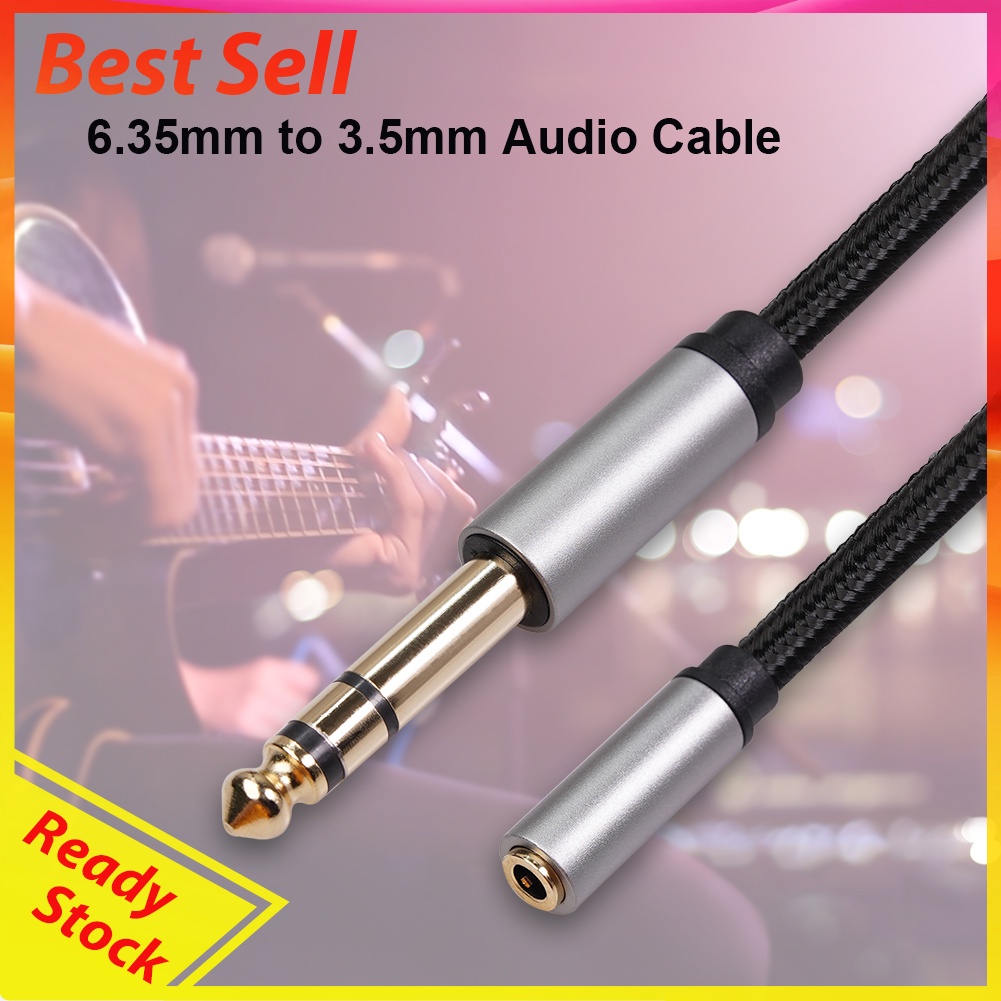 6.35mm Male to 3.5mm Female Audio Cable for Guitar Piano Headphone Adapter