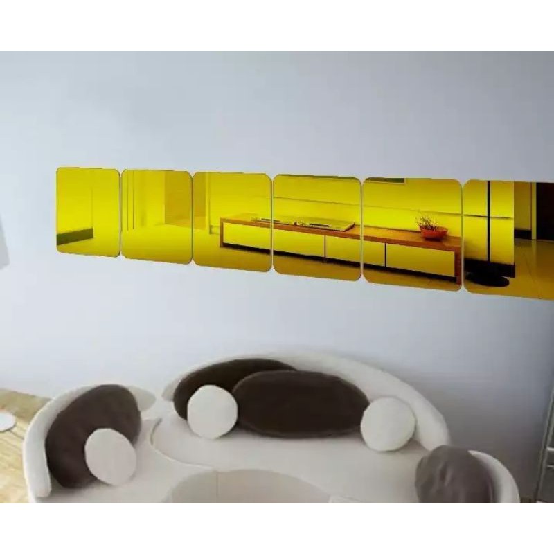 DIY dekorasi dinding rumah model cermin kotak besar mirror impor