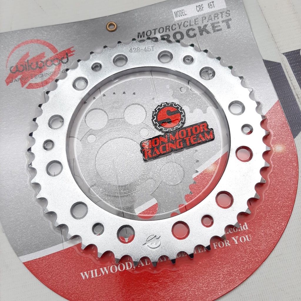 Gir Gear Belakang / Rear Sprocket Honda CRF 150 Wilwood Chrome 428 - 45T-1