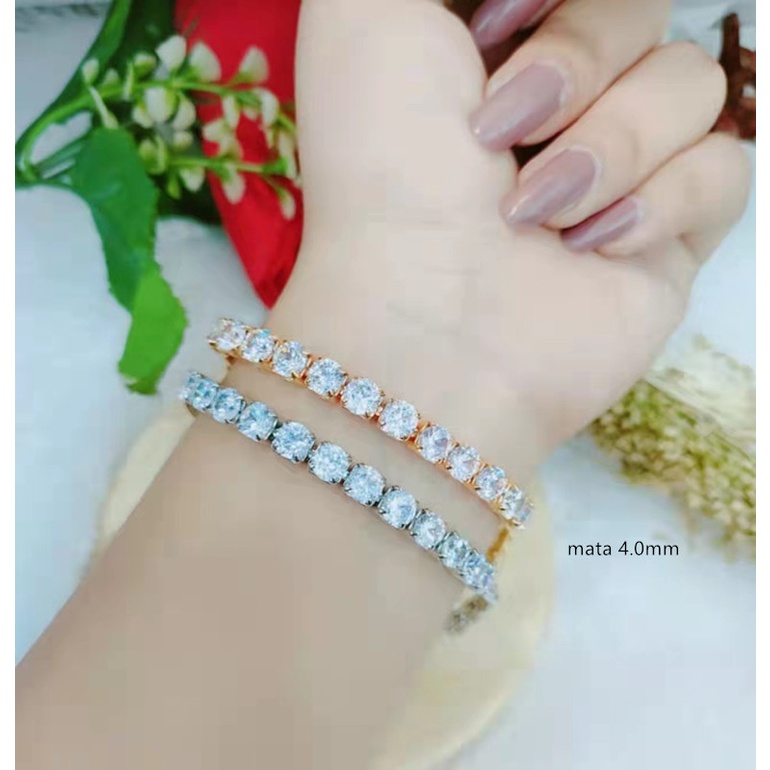 Gelang Rantai Permata Lapis Emas Perhiasan Xuping(mata3mm.4mm.2.5*5mm)