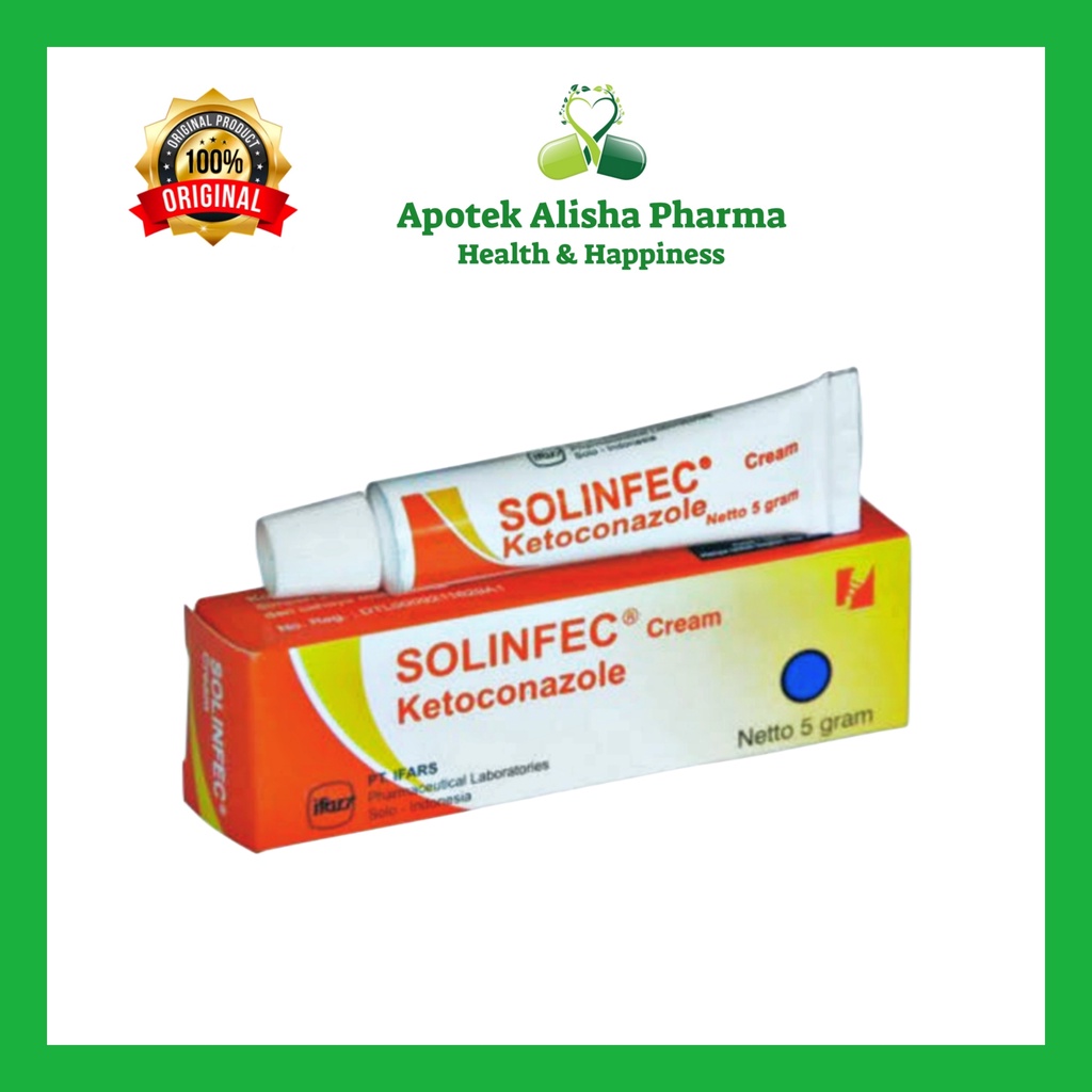 SOLINFEC CREAM 5gr-Solinfec Krim Ketokonazole Obat Gatal Jamur/Kutu Air/Panu/Kudis/Kurap/Solinfek/Solinpek krim