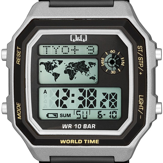 Q&amp;Q QnQ QQ M196J 001-003Y ORIGINAL DIGITAL WATCH Jam Tangan Pria Tali Karet