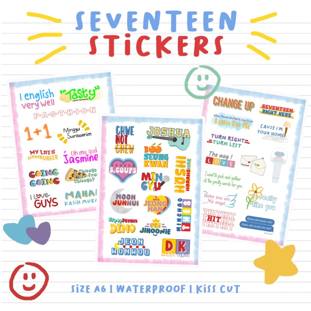 SEVENTEEN stickers✨ (CUTTING KISS CUT) - kulkit