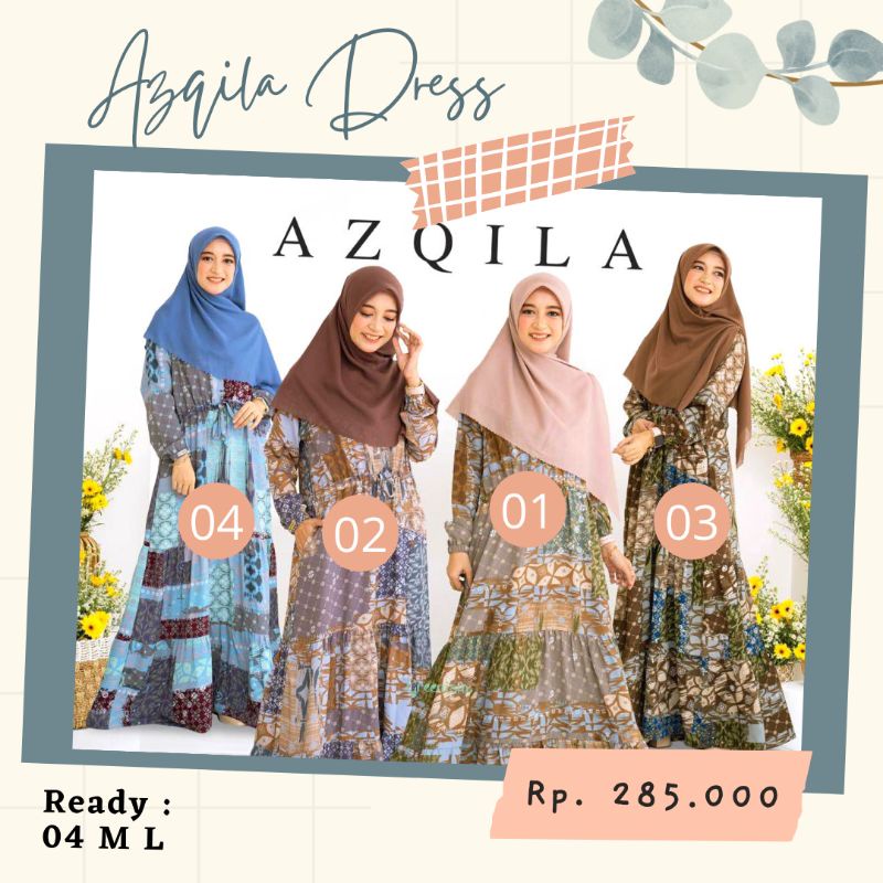 BAJU DRESS GAMIS AZQILA DRESS BY GREENISM REMAJA WANITA BUSUI MENYUSUI ETNIK