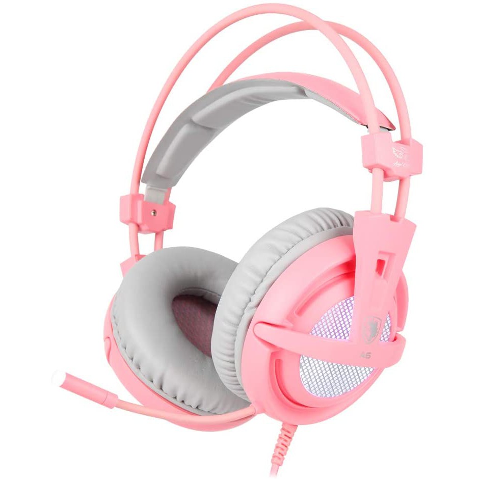 Sades A6 Locust Pink 7.1 Surround Sound Gaming Headset