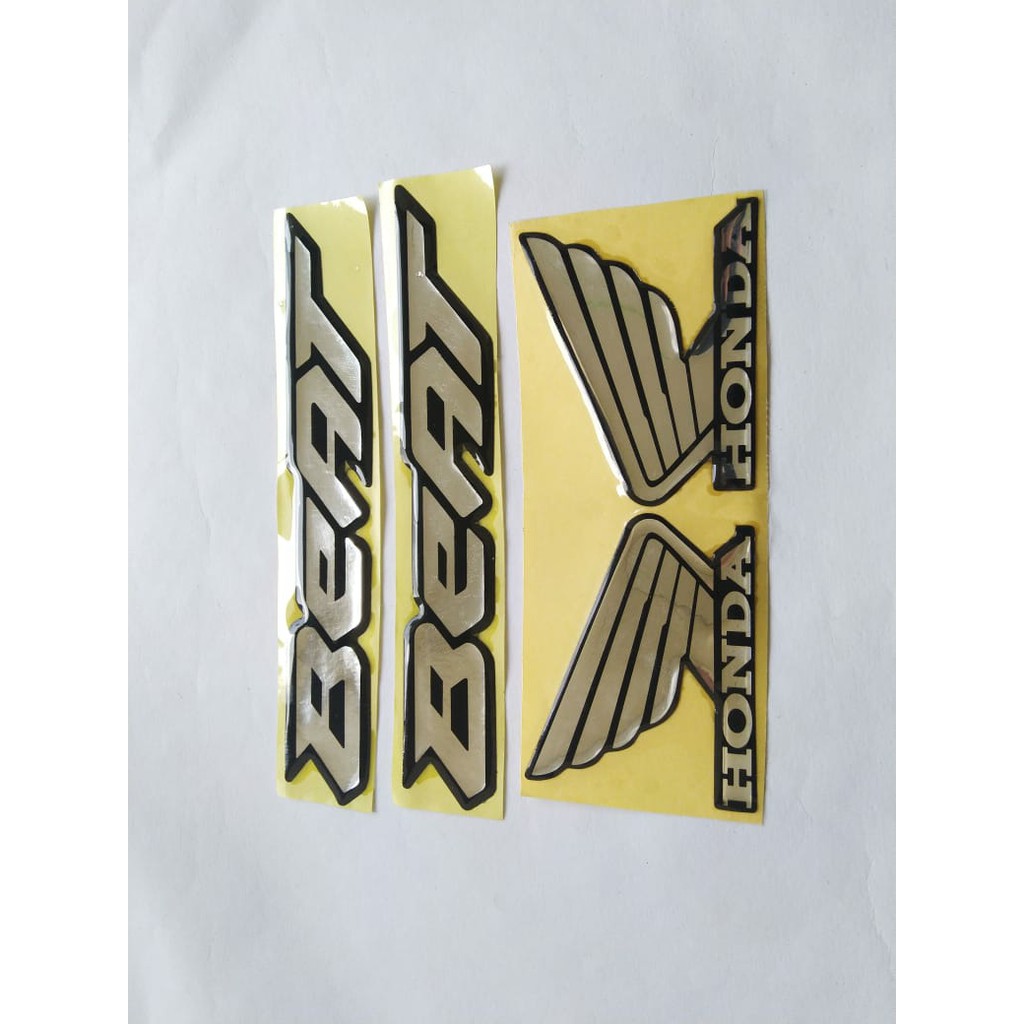 stiker striping motor emblem beat silver