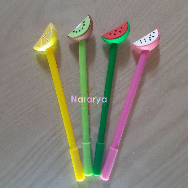 

2x Gel Pen Buah / Gel Pen Karakter / Gel Pen Lucu / Pulpen Lucu / Alat Tulis Sekolah